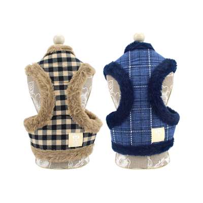 Free Sample Wholesale Luxury Designer Winter Warm Pet Dog Harness Vest And Leash